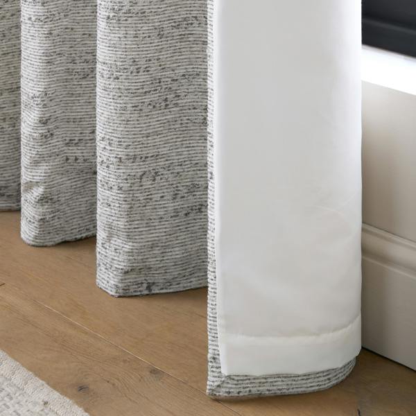 Catherine Lansfield Chunky Boucle Lined Eyelet Curtains Cream