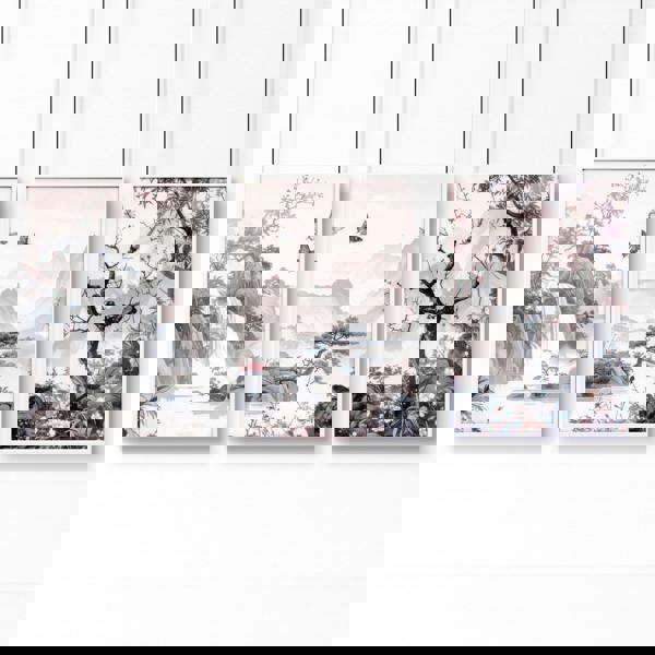 Wall Art For Living Room Large | Set of 3 Chinoiserie Wall art Prints