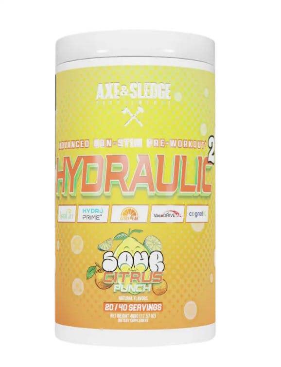 Axe & Sledge Hydraulic V2 Non-Stim Pre-Workout, Sour Citrus Punch - 498g