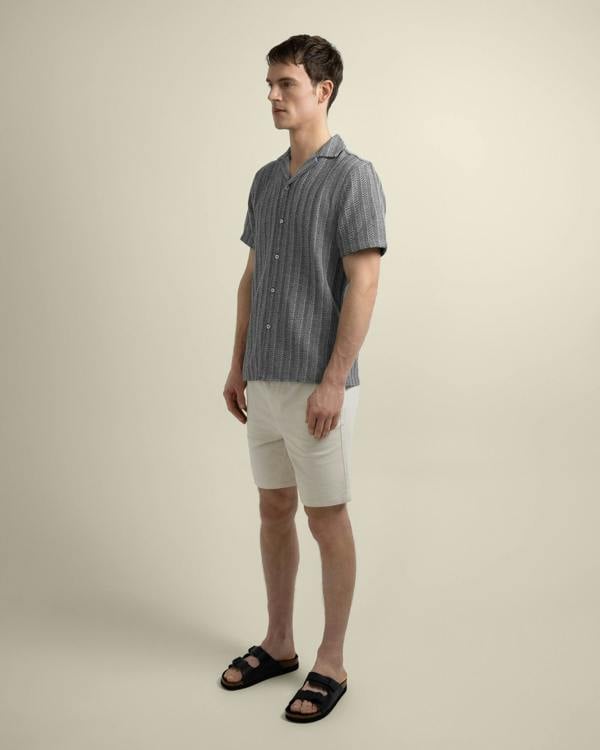 Larsson & Co Frans - Twill Jacquard Stripe Short Sleeve Shirt