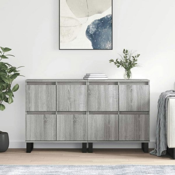 Berkfield Sideboards 2 pcs Grey Sonoma Engineered Wood