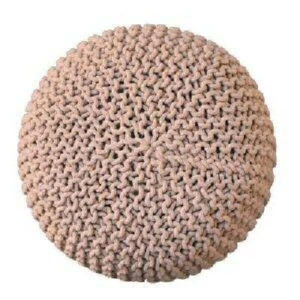 Wyld Haus Mantua Beige Woven Round Footstool