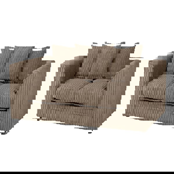 SQUAREBOXX Dylan Jumbo Cord 3+2 Seater Fabric Sofa in Coffee