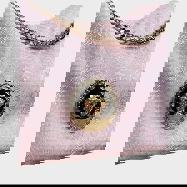 Versace Hobo Medusa Head Floral Large Shoulder Bag Pink