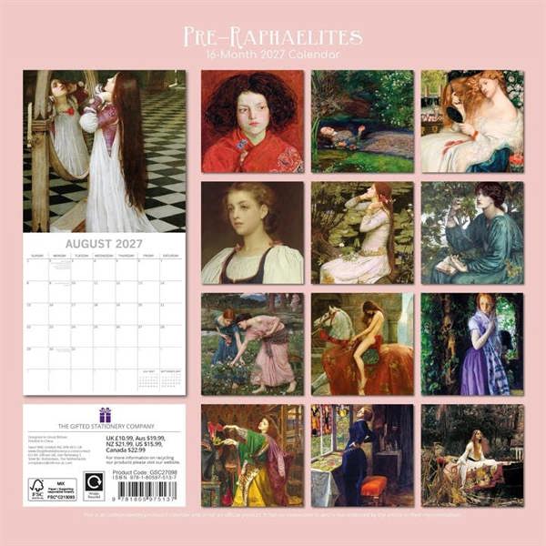 Pre-Raphaelites Calendar 2027, Wall Calendars, Month To View, Art, Gift