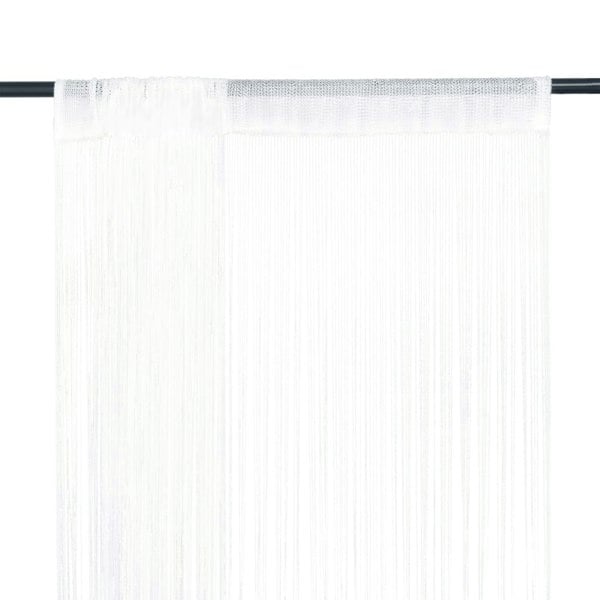 Berkfield String Curtains 2 pcs 140x250 cm White
