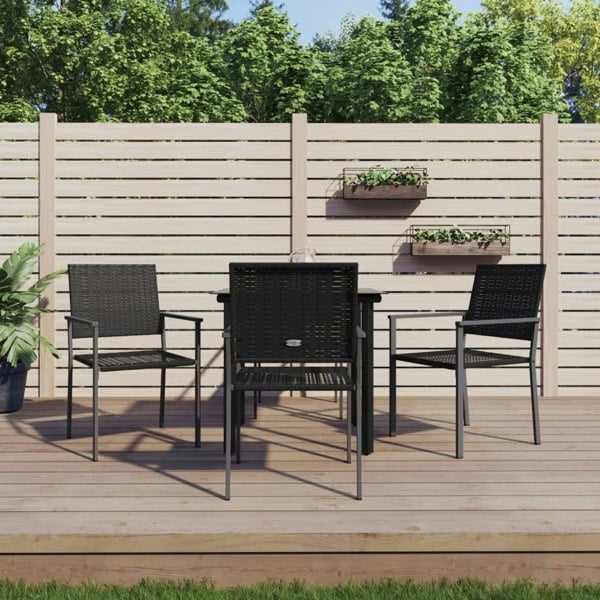 Berkfield 5 Piece Garden Dining Set Poly Rattan and Steel