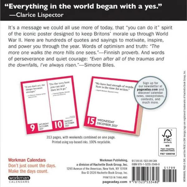 Keep Calm And Carry On Desk Calendar 2027, Desk Calendars, Day To View, Humour, Gift