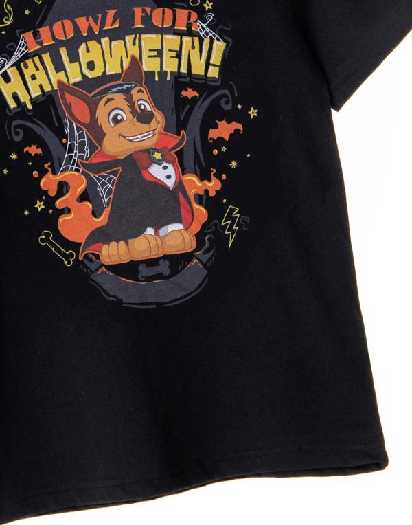 Paw Patrol Boys Black Howl For Halloween Short Sleeved T-Shirt