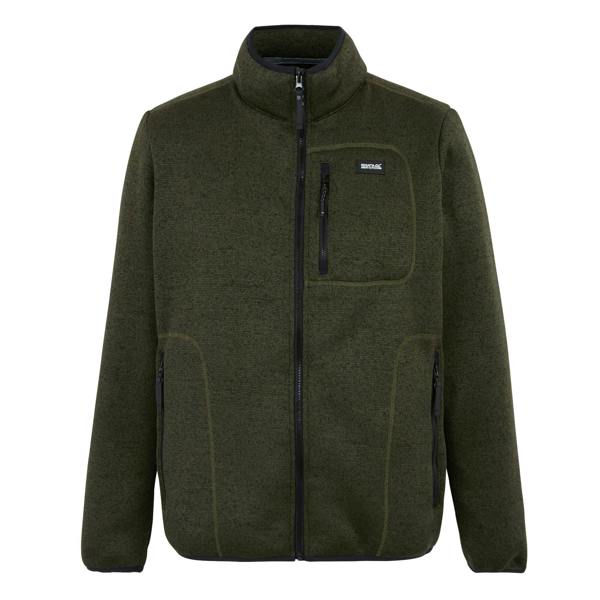 Regatta Mens Barlee Marl Full Zip Fleece Jacket - Dark Khaki