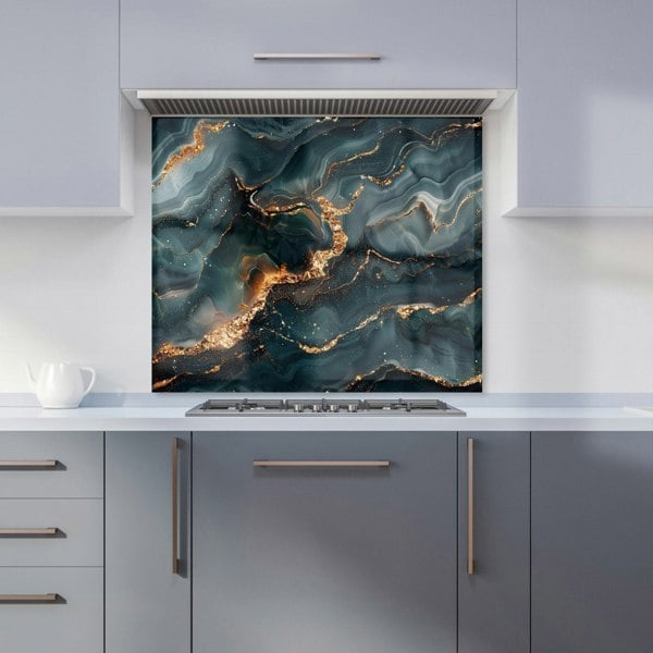 Warren Reed - Designer Vibrant Blue Marble Effect Kitchen Splashback