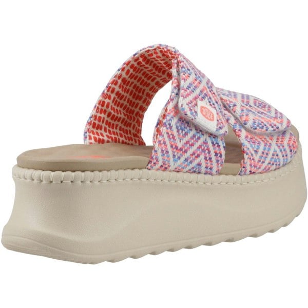 HEYDUDE Delray Slide Surf Baja Polyester Blend Women's Blue/Pink/Multi Sandals