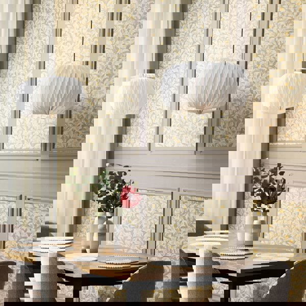 Hoopla Walls Floral Trail - Stone 10m Wallpaper