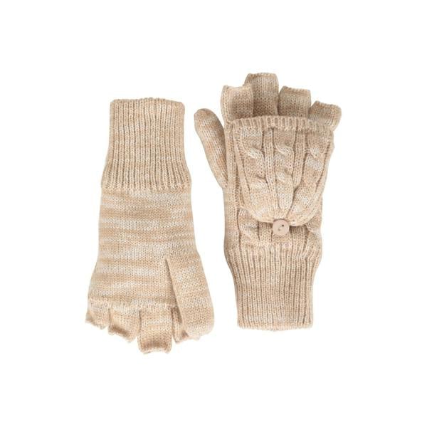 Mountain Warehouse Womens/Ladies Faux Fur Lined Fingerless Gloves - Beige - 