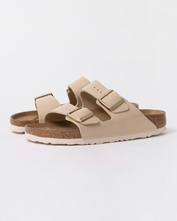 Birkenstock Arizona Birko-Flor Patent Womens Sandals - Sand