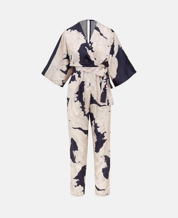 NAVY LEAF JUMPSUIT