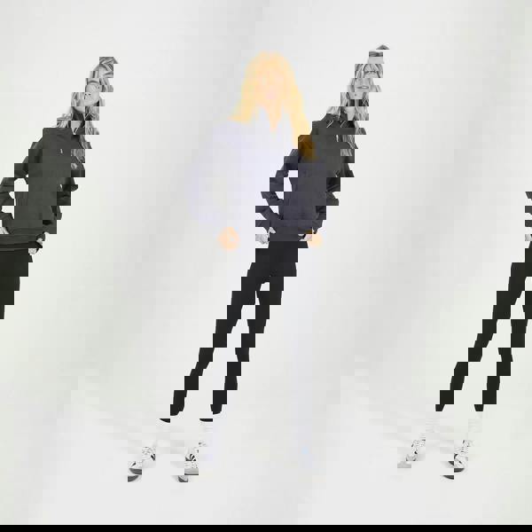 Brave Soul Charcoal Funnel Neck Quarter Zip Sweatshirt - Charcoal Image 3