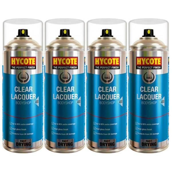Hycote 4X Hycote Bodyshop Clear Lacquer Spray Paint 400ml