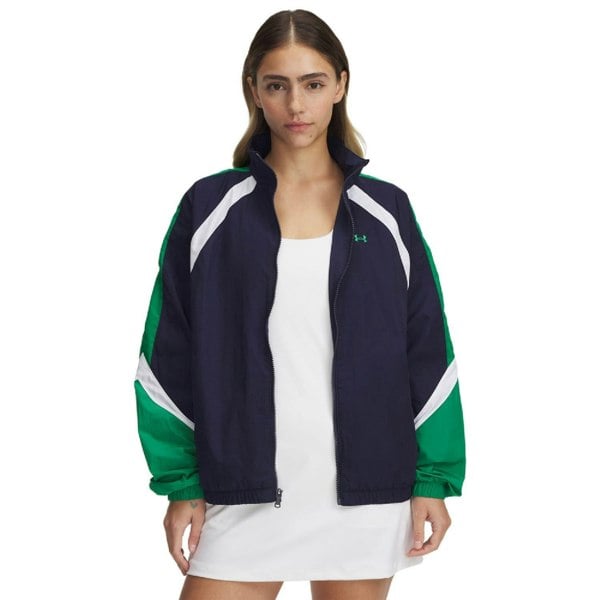 Under Armour Womens Icon Crinkle Jacket - Blue/Green/White