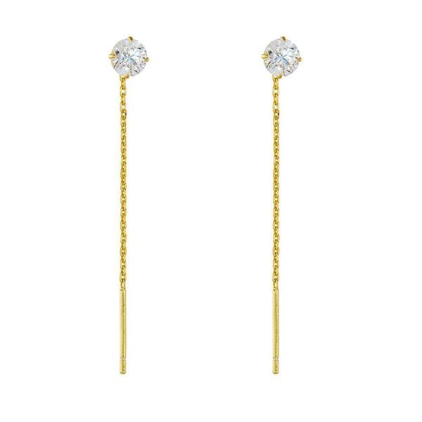 Gold Trip Single Crystal Threader Earrings