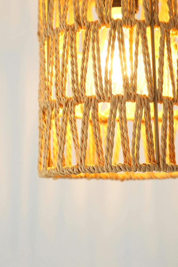 Living and Home Modern Cylindrical Rope Floor Lamp