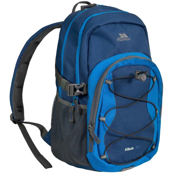 Trespass Albus 30 Litre Casual Rucksack/Backpack - Navy/Electric Blue - 