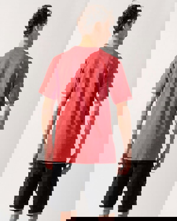 BOSS Orange Tales Mens Cotton-Jersey T-shirt With Logo Patch - Open Red 645