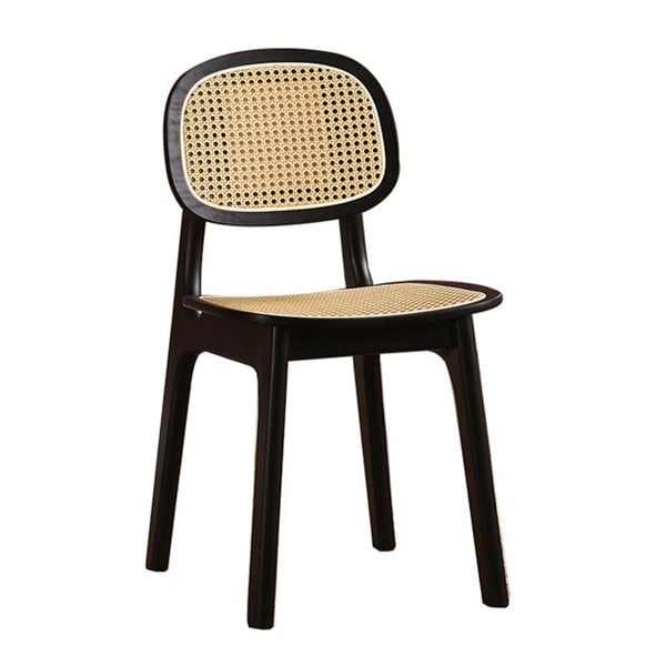 Nicole Rattan Dining Chair, Solid Wood-Rit Concept-Rit Concept