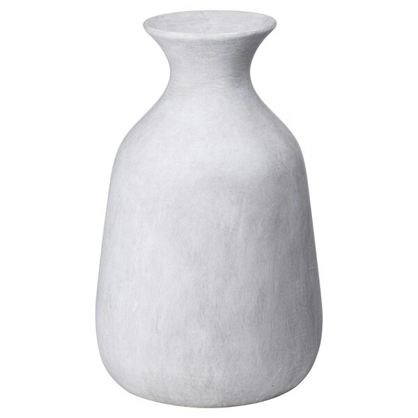 Wyld Haus Terra White Stoneware Opel Textured Ceramic Bottle Vase