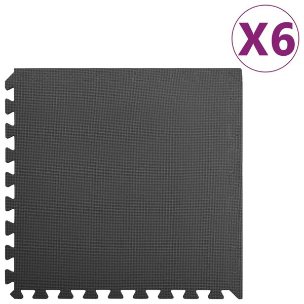 Berkfield Floor Mats 6 pcs 2.16 _�Š__�� EVA Foam Black