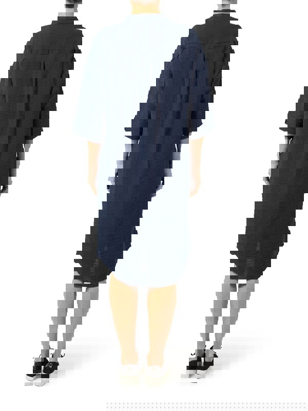 PennyPlain Notch Neck Dress - Navy