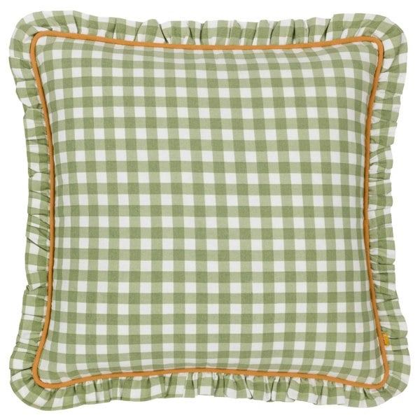 Furn Maude Reversible Gingham Cushion Cover - Sage