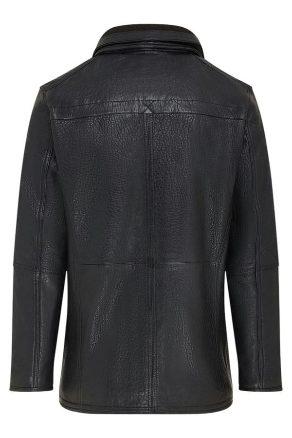 Infinity Leather Mens Warm Mid-Length Leather Biker Coat - Sikander