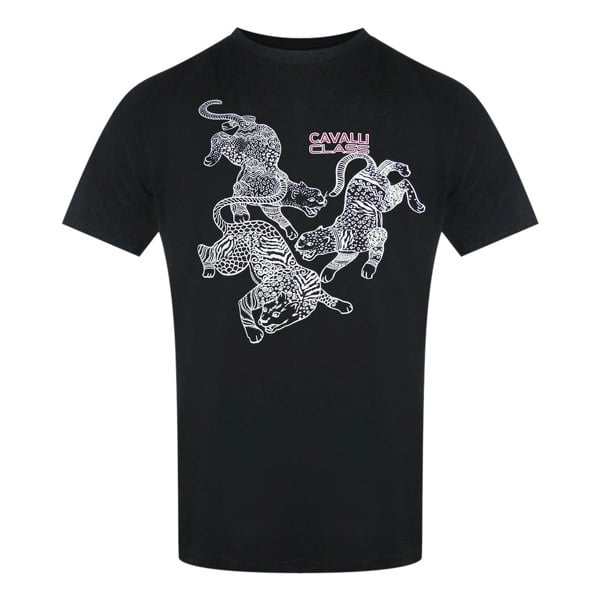Cavalli Class Txt60C Jd060 05051 Black T-Shirt Mens M