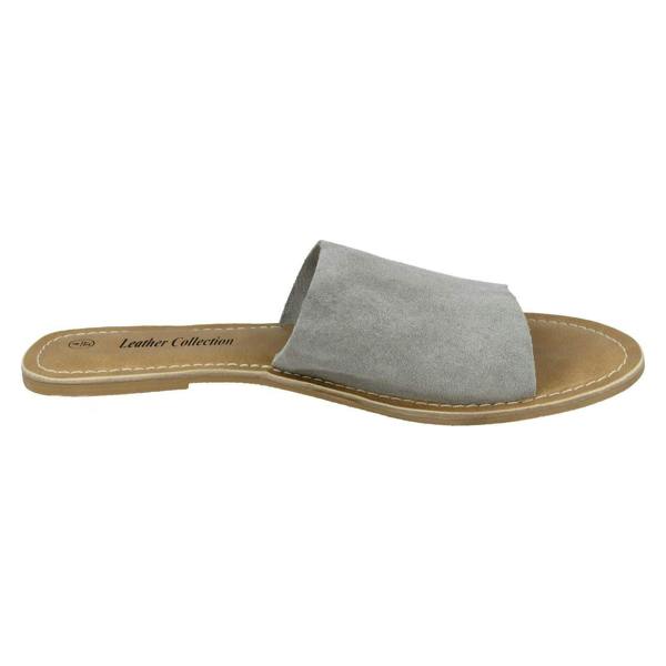 Leather Collection Ladies Leather Collection Flat Mule Sandals