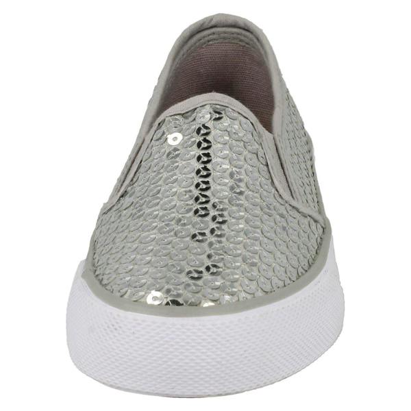 Spot On Girls Spot On Flat Casual Slip On Sequined Shoes