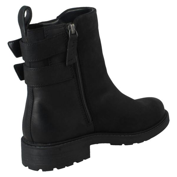 Clarks Ladies Clarks Buckle Detailed Zip Fastening Leather Ankle Boots Orinoco2 Bay
