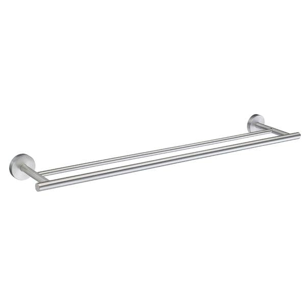 Brushed chrome double towel rail