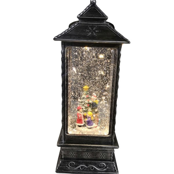 Samuel Alexander 27cm Glitter Water Spinner Lantern - Warm White LED - Christmas Tree