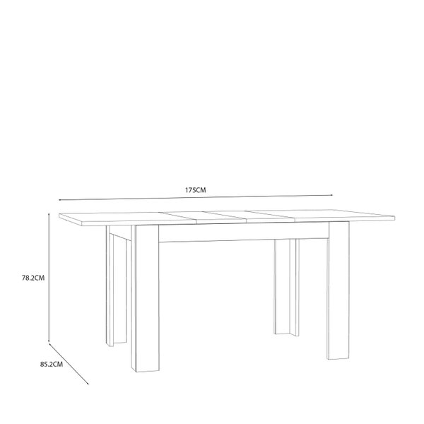 Wyld Haus Faro Extendable Industrial Style Dining Table Mauvella Oak Legs