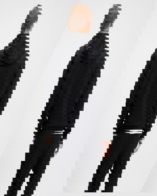 HUGO Dilvano Mens Pullover Hoodie with Waxed-Stamp Logo - Black 001