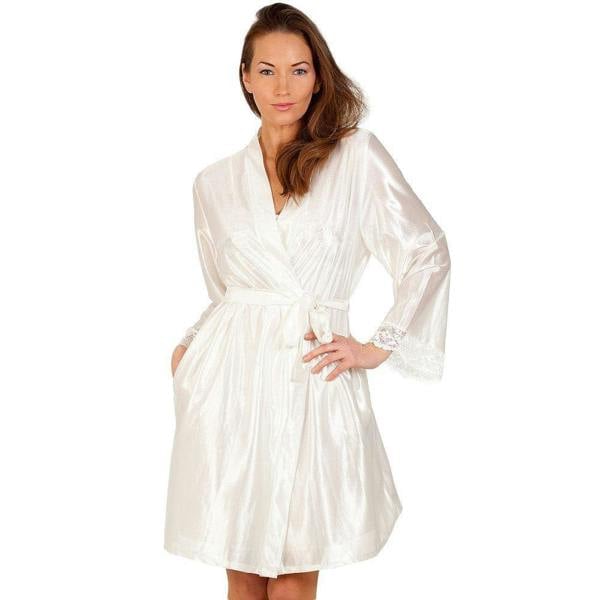 Luxury Ivory Chemise And Wrap Set