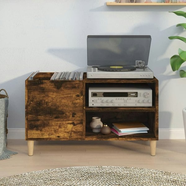 Berkfield Record Cabinet Smoked Oak 84.5x38x48 cm Engineered Wood