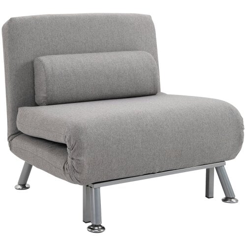 Wyld Haus Kano Fabric Grey Adjustable Back Futon Style Sofa Chair