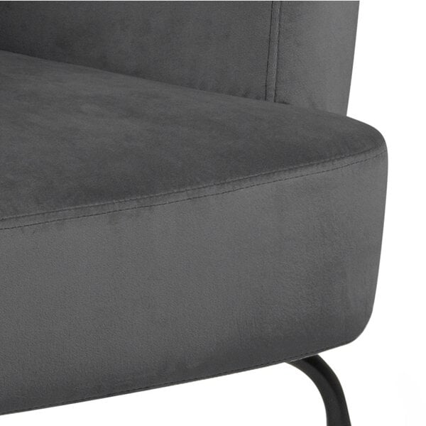 Wyld Haus Kobe Dark Grey Velvet Lounge Accent Chair