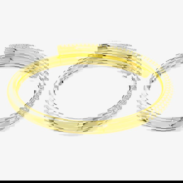 Swarovski Dextera Magnetic Closure Gold Tone Plated Hinged Bangle 5669498