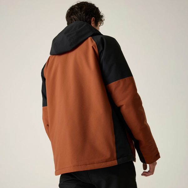 Regatta Mens Highton Two Tone Waterproof Stretch Insulated Jacket - Burnt Henna/Black