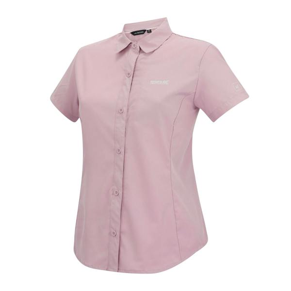 Regatta Womens/Ladies Lightweight Insect Repellent Short-Sleeved Travel Shirt - Powder Lilac Solid - 