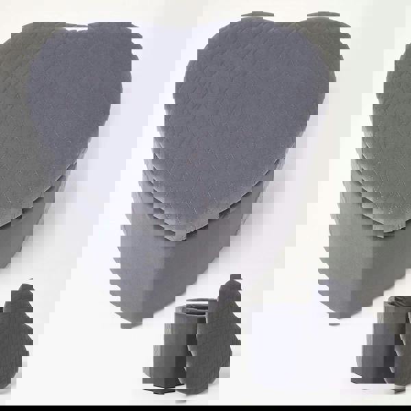 HOMESCAPES Arundel Heart-Shaped Velvet Footstool with Storage