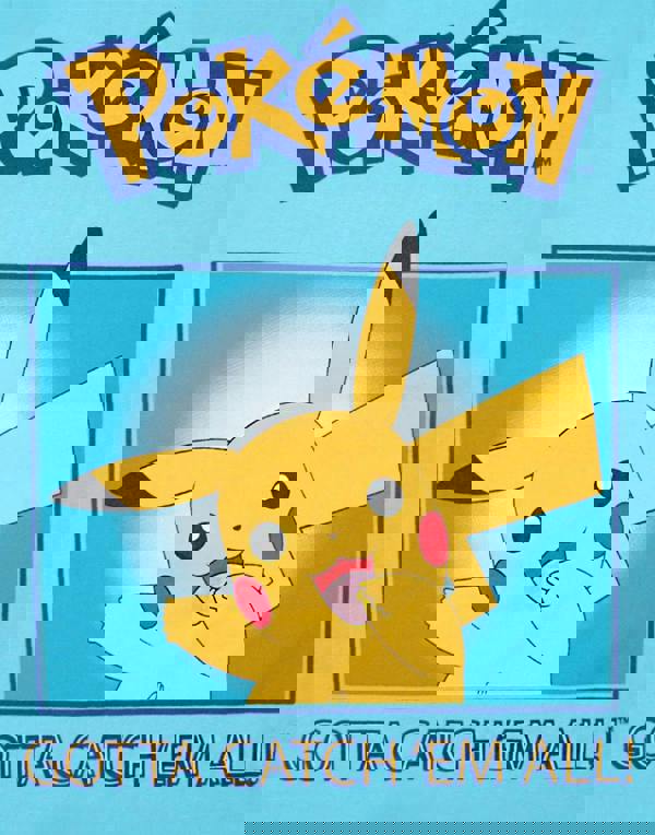 Pokemon Boys Blue Pikachu Short Sleeved T-Shirt